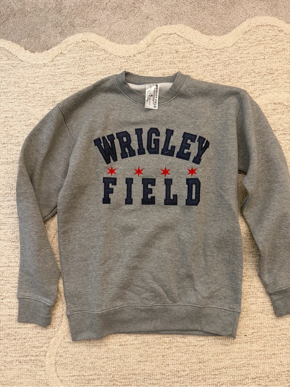 Wrigley Field Gray Crewneck Sweatshirt